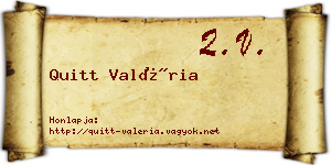 Quitt Valéria névjegykártya