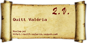 Quitt Valéria névjegykártya
